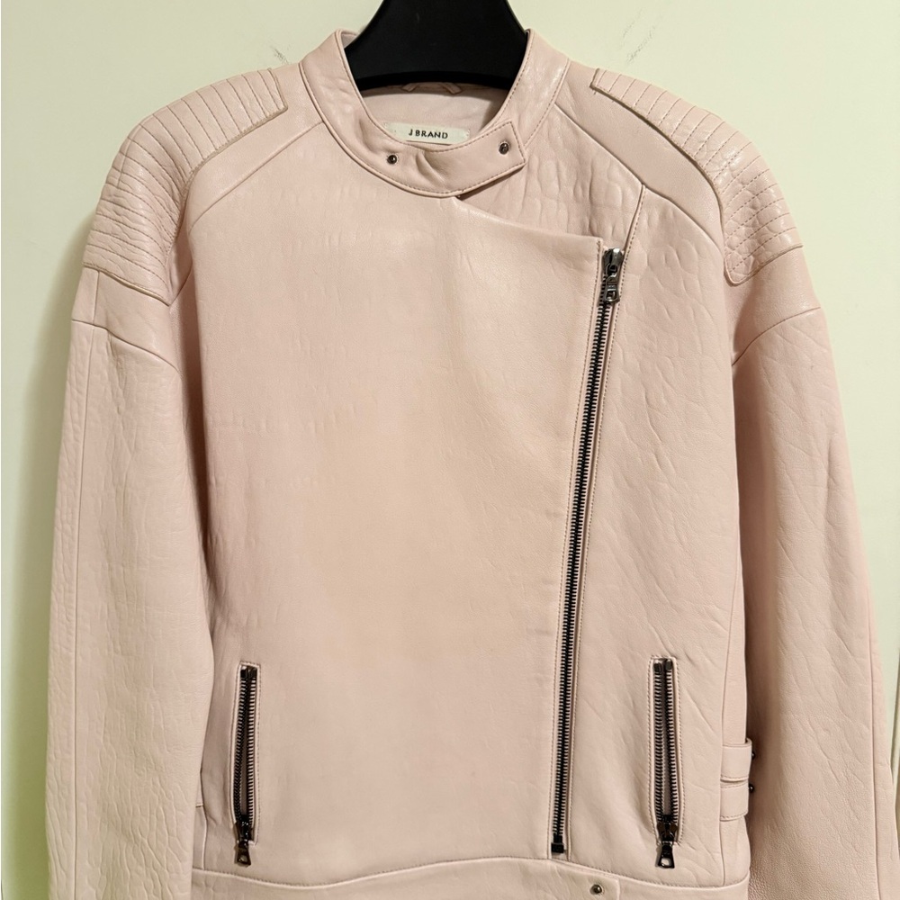 J Brand Pink Leather Jacket Rare Women's Medium